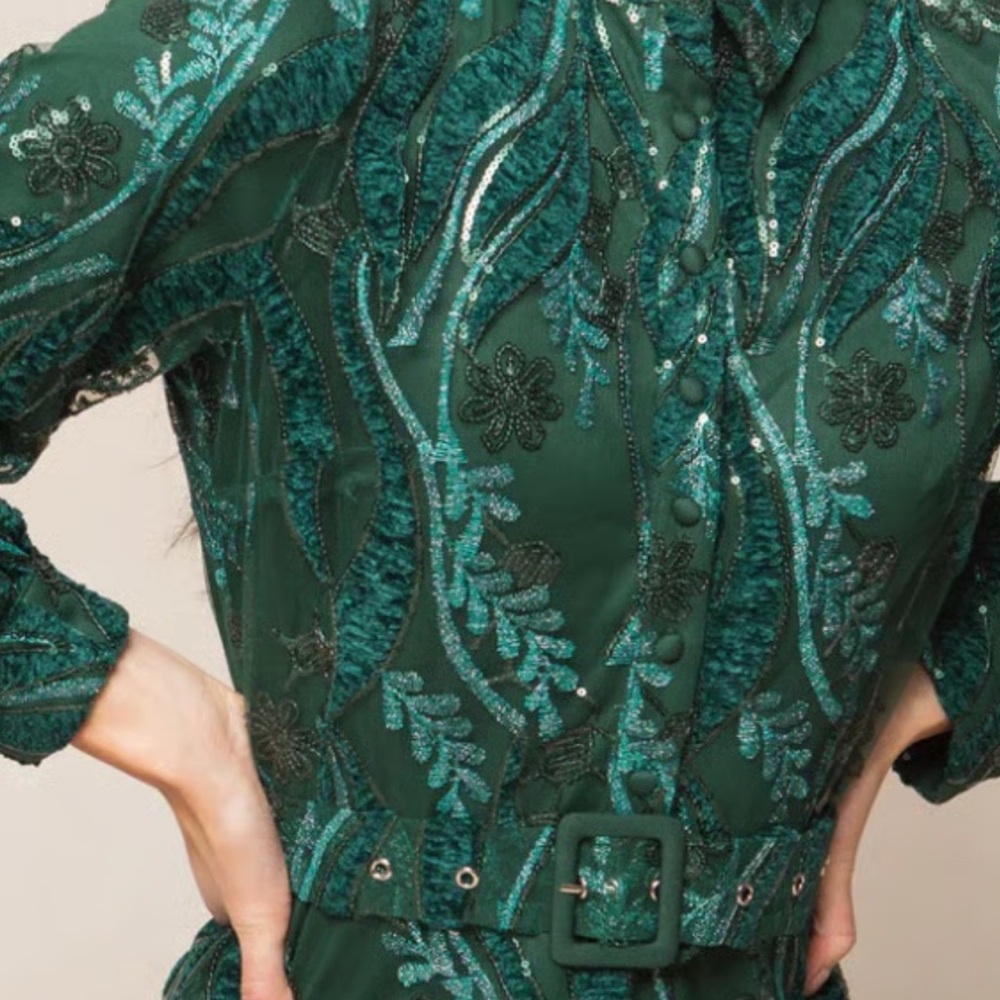 NWT Ivy City Clover Dress in Emerald - Picture 2 of 8